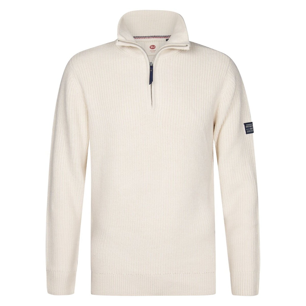Maglione collo alto in maglia fine ecru , PETROL INDUSTRIES