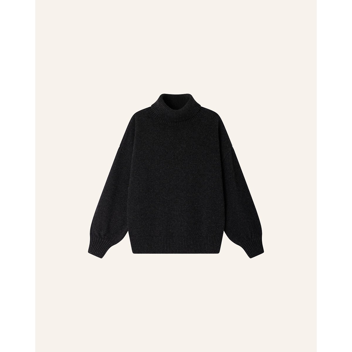 Pull en laine à col roulé, NIKO carbone, SESSUN