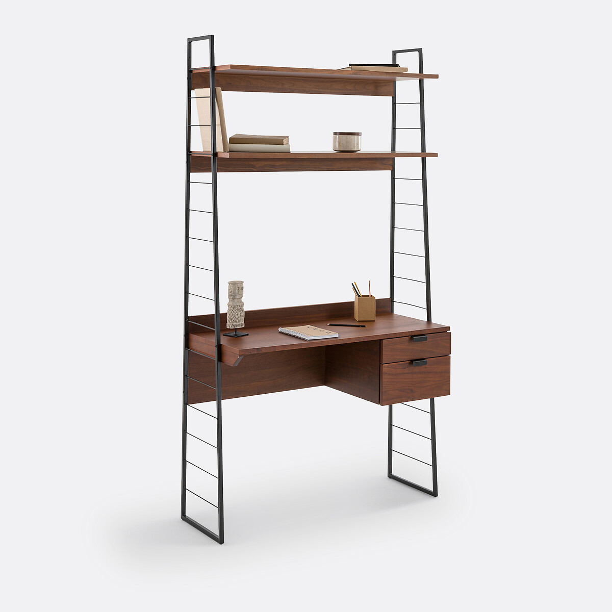 Bureau étagère, Watford noir/teinté noyer, LA REDOUTE INTERIEURS