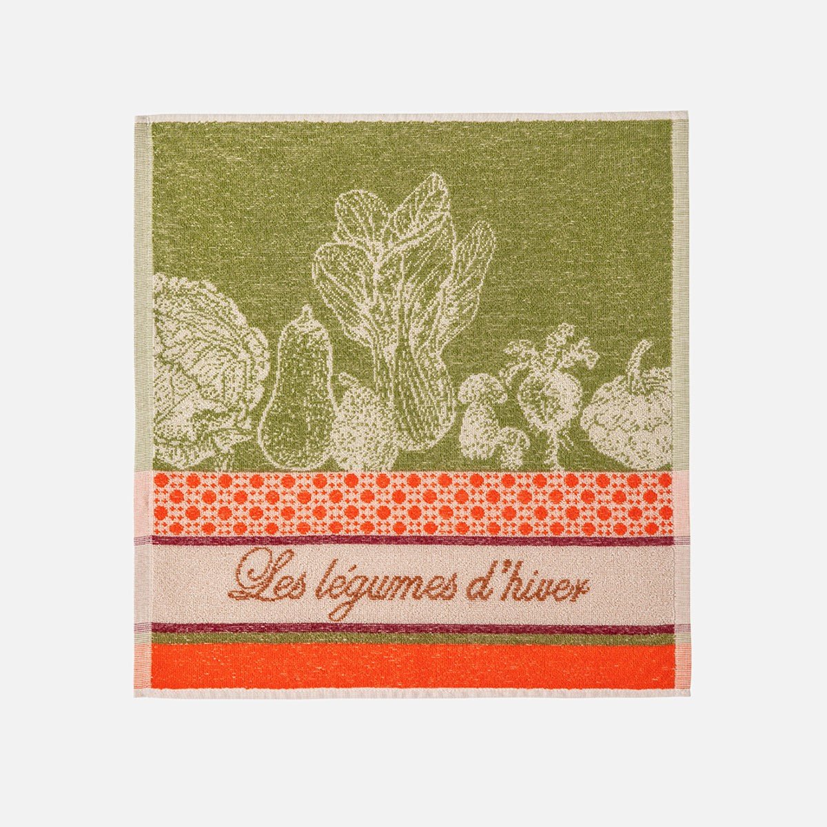 Essuie-mains éponge jacquard LÉGUMES D'HIVER vert, COUCKE