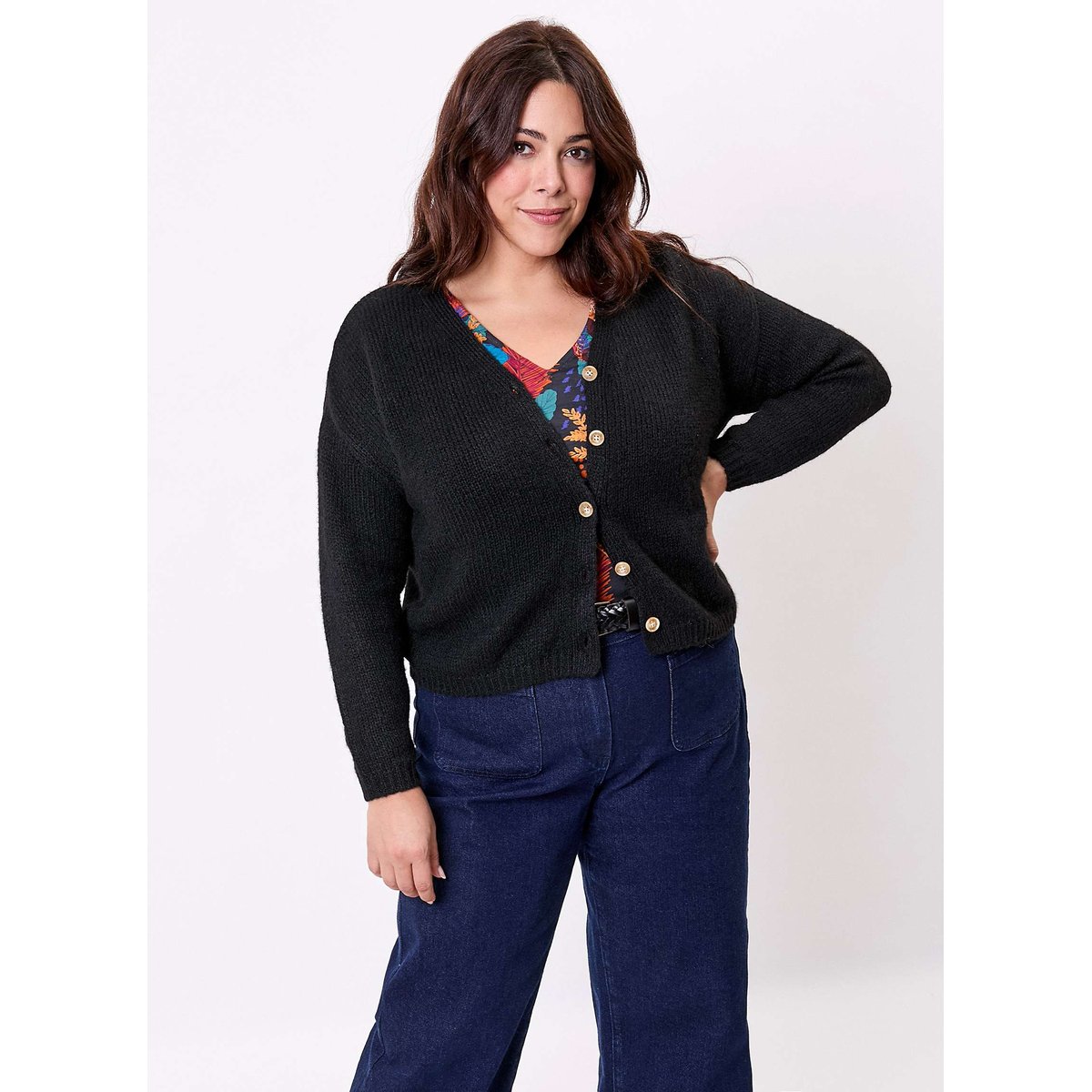 Gilet court femme uni APPACHE noir, LA FIANCÉE