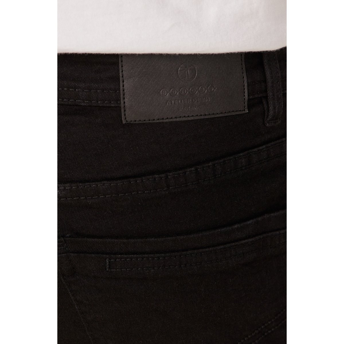 Jeans slim stretch longueur 34 denim noir, BONOBO