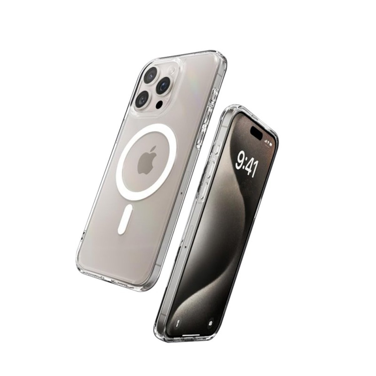 Coque anti-choc compatible magsafe iPhone 15 Pro transparent, EVETANE