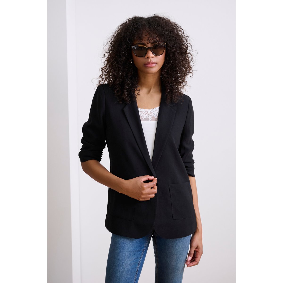 Blazer noir pitch black, CREAM