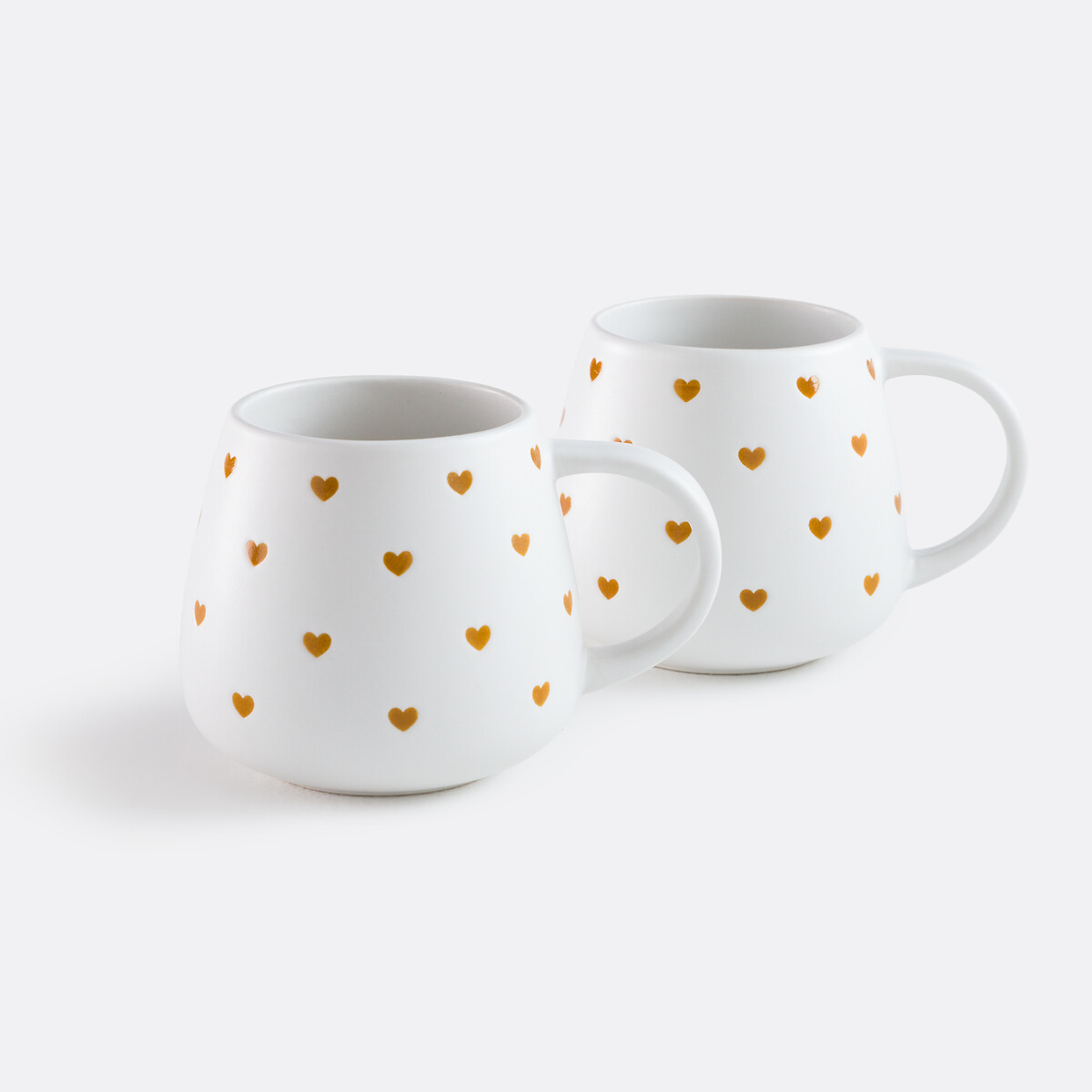 Lot de 2 mugs imprimé cœurs, SCACCO caramel, LA REDOUTE INTERIEURS