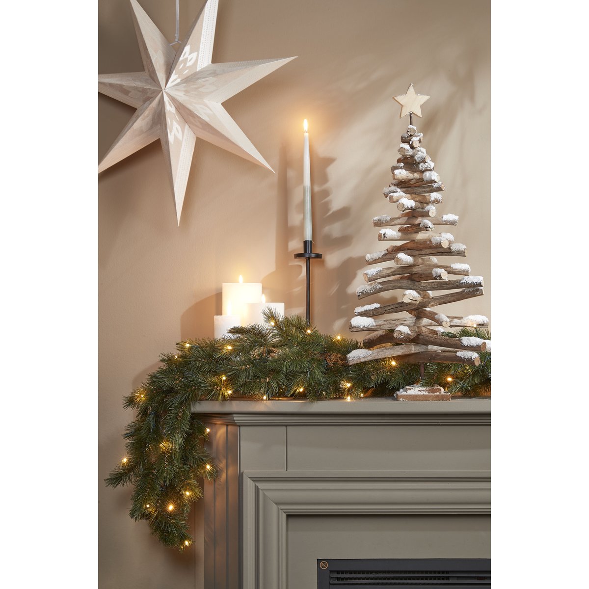Guirlande de Noël avec LED L180 cm FOREST FROSTED vert, TRIUMPH TREE