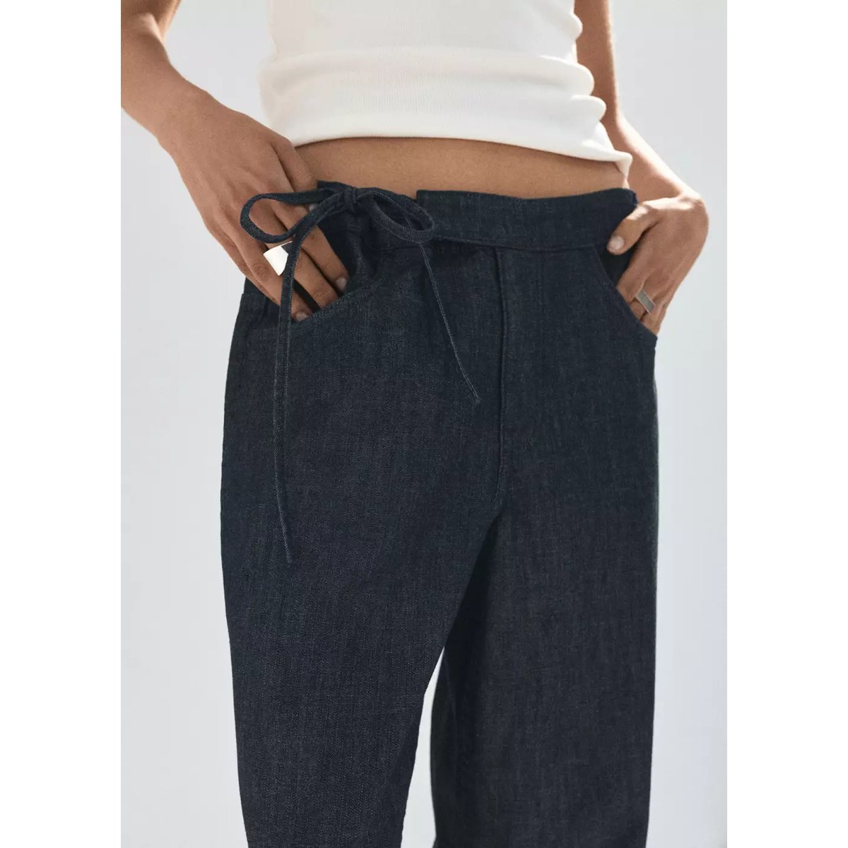 Jean low waist nœud bleu, MANGO