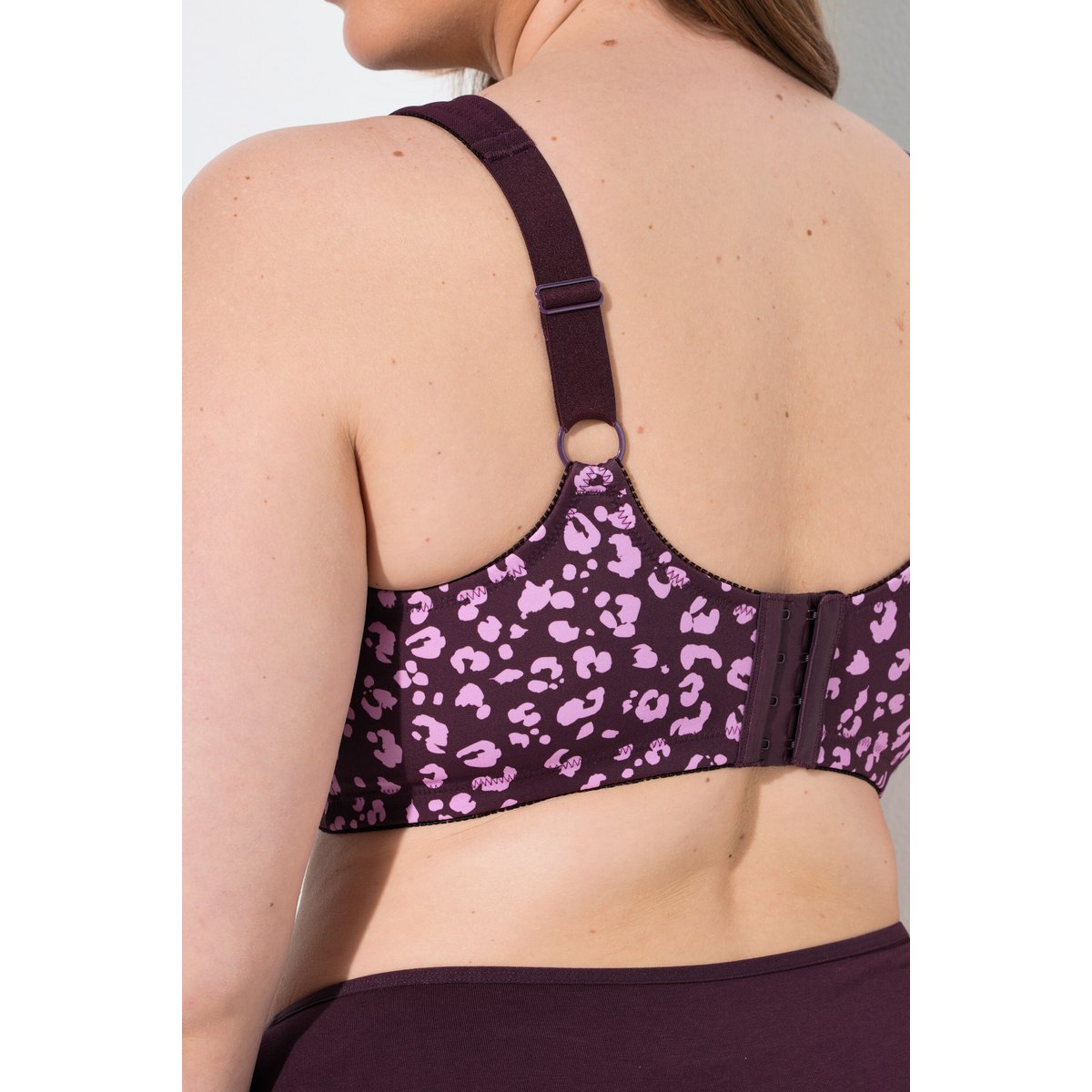 Soutien-gorge de maintien, motif léopard prune foncé, ULLA POPKEN