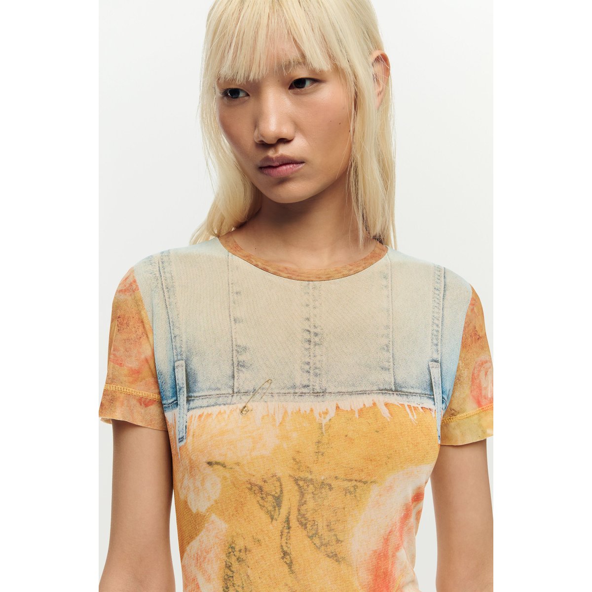 Robe slim hybride jaune, DESIGUAL