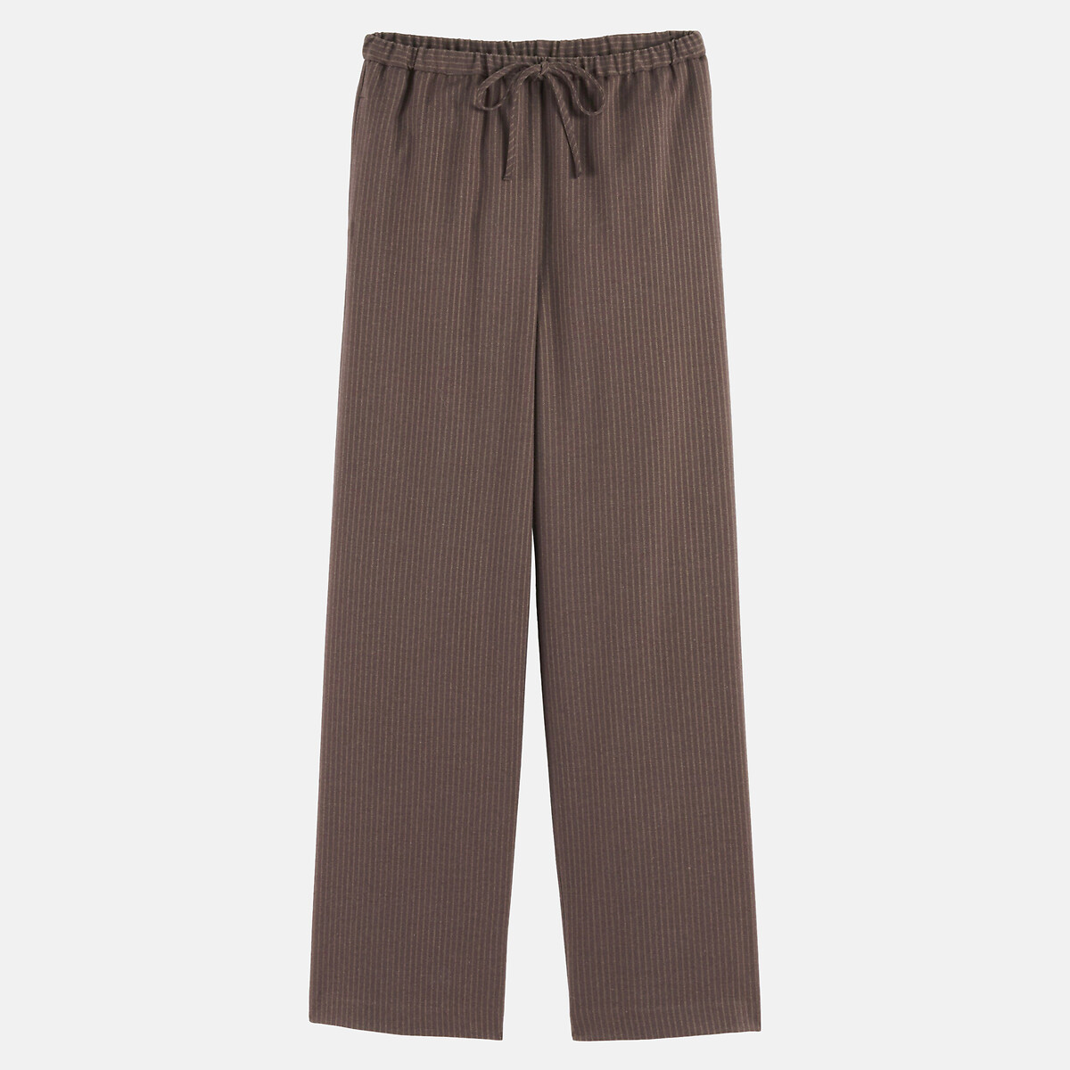 Pantalon large à rayures à taille élastiquée rayé marron, LA REDOUTE COLLECTIONS