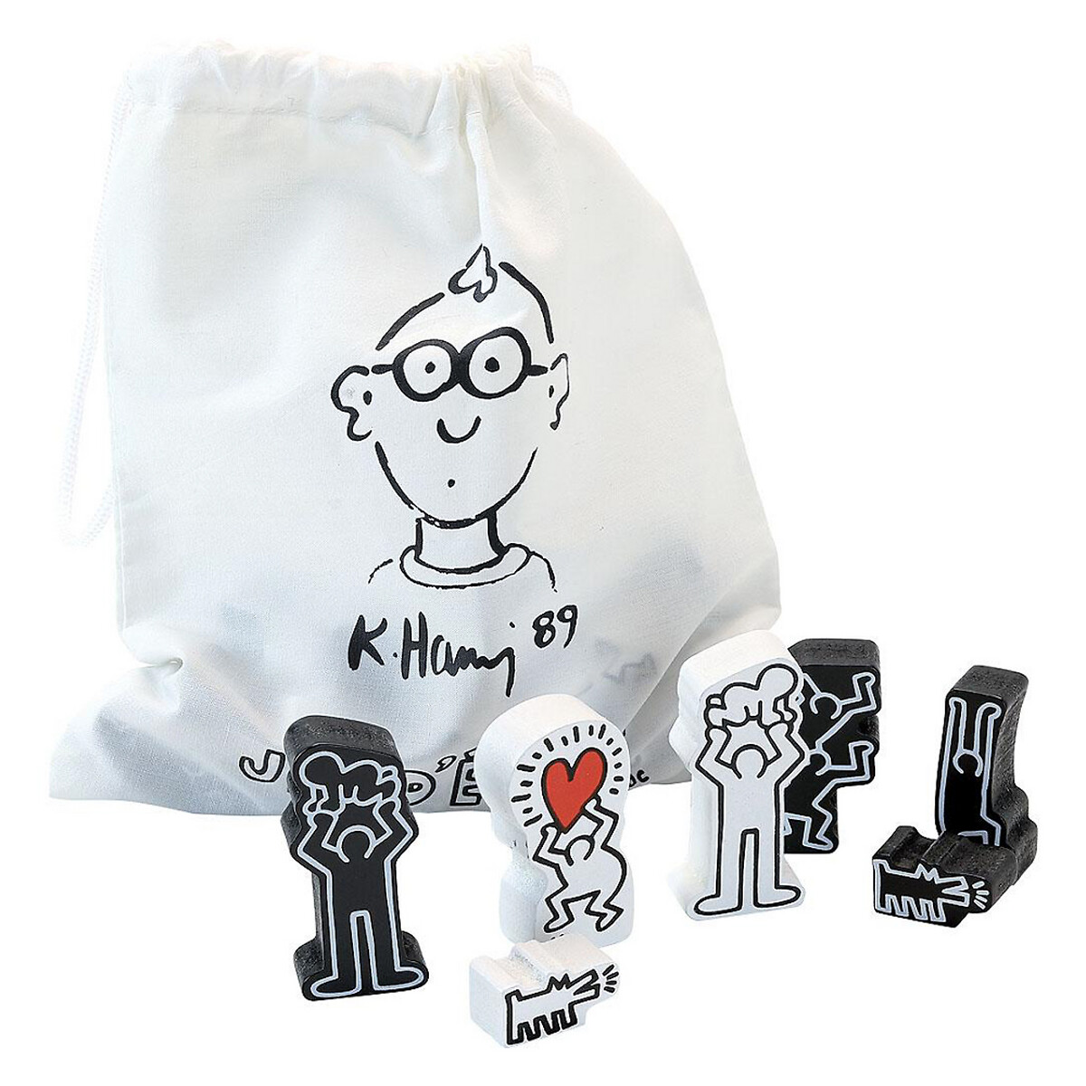 Jeu d'échecs Keith Haring noir/blanc, VILAC