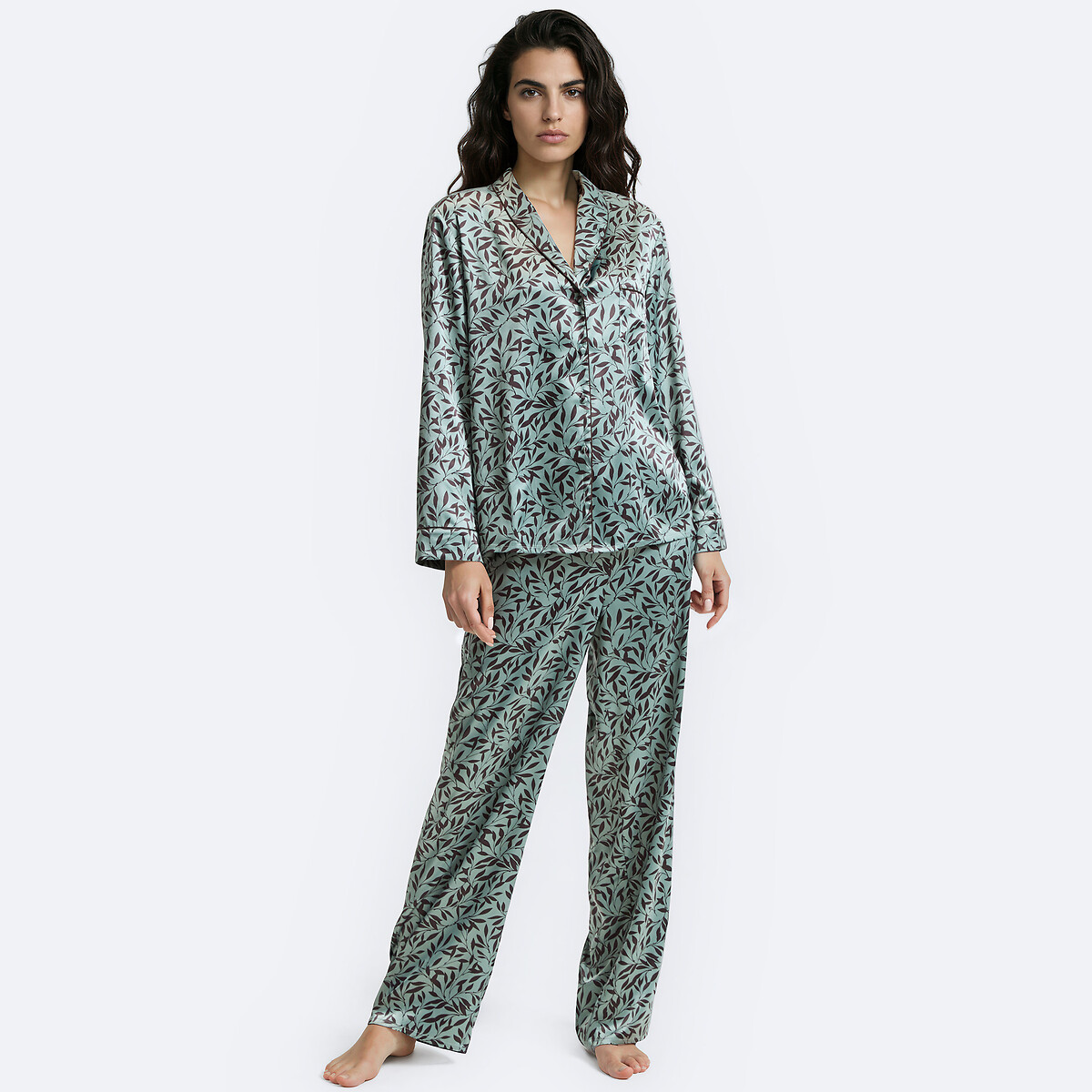 Floral Print Satin Pyjamas floral print, ANNE WEYBURN