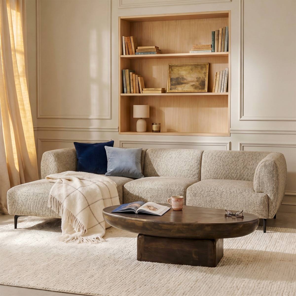Canapé d'angle Sacha beige, MADE IN MEUBLES