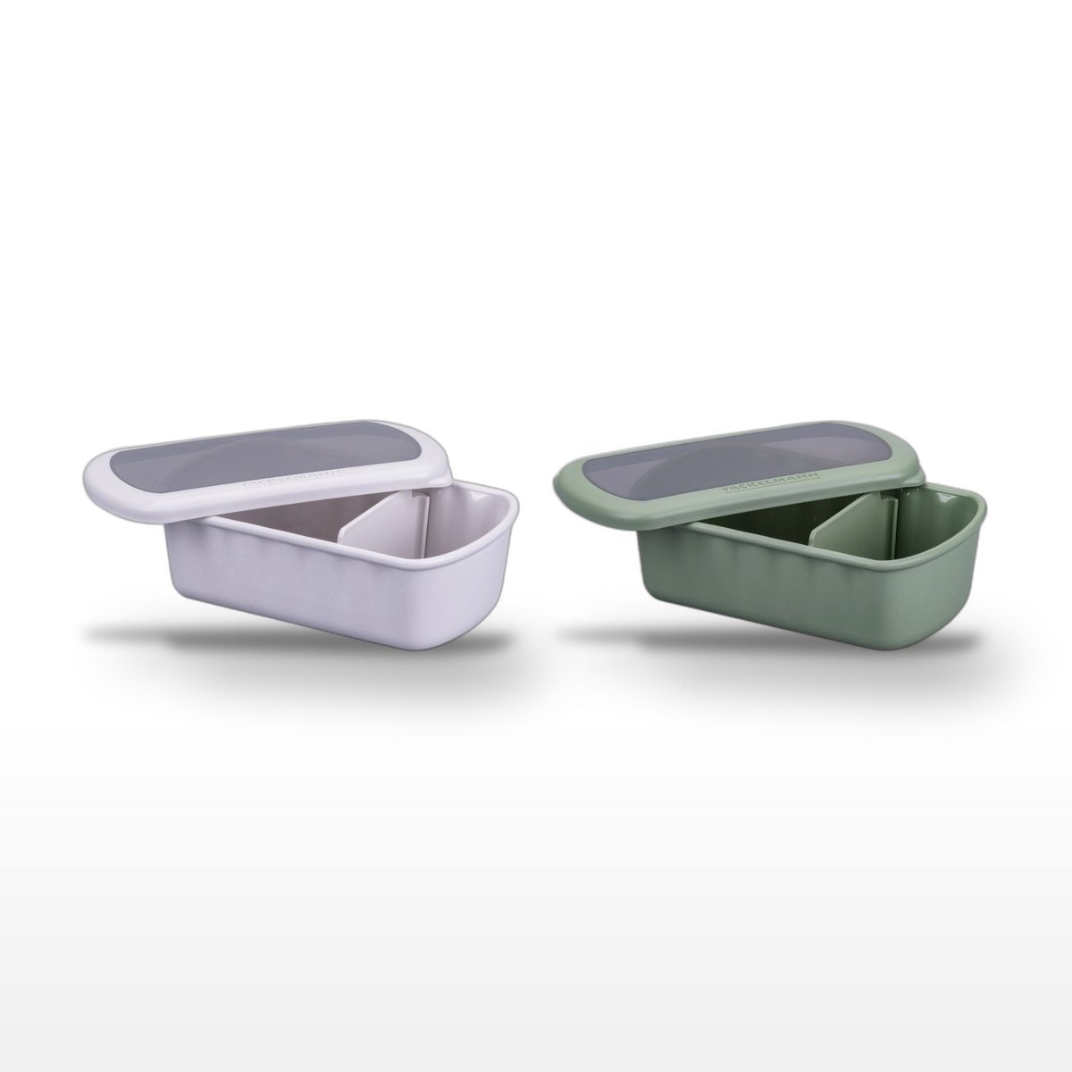 Lot de 2 lunchbox 1L avec 2 ustensiles de cuisine STORAGE beige|vert, FACKELMANN