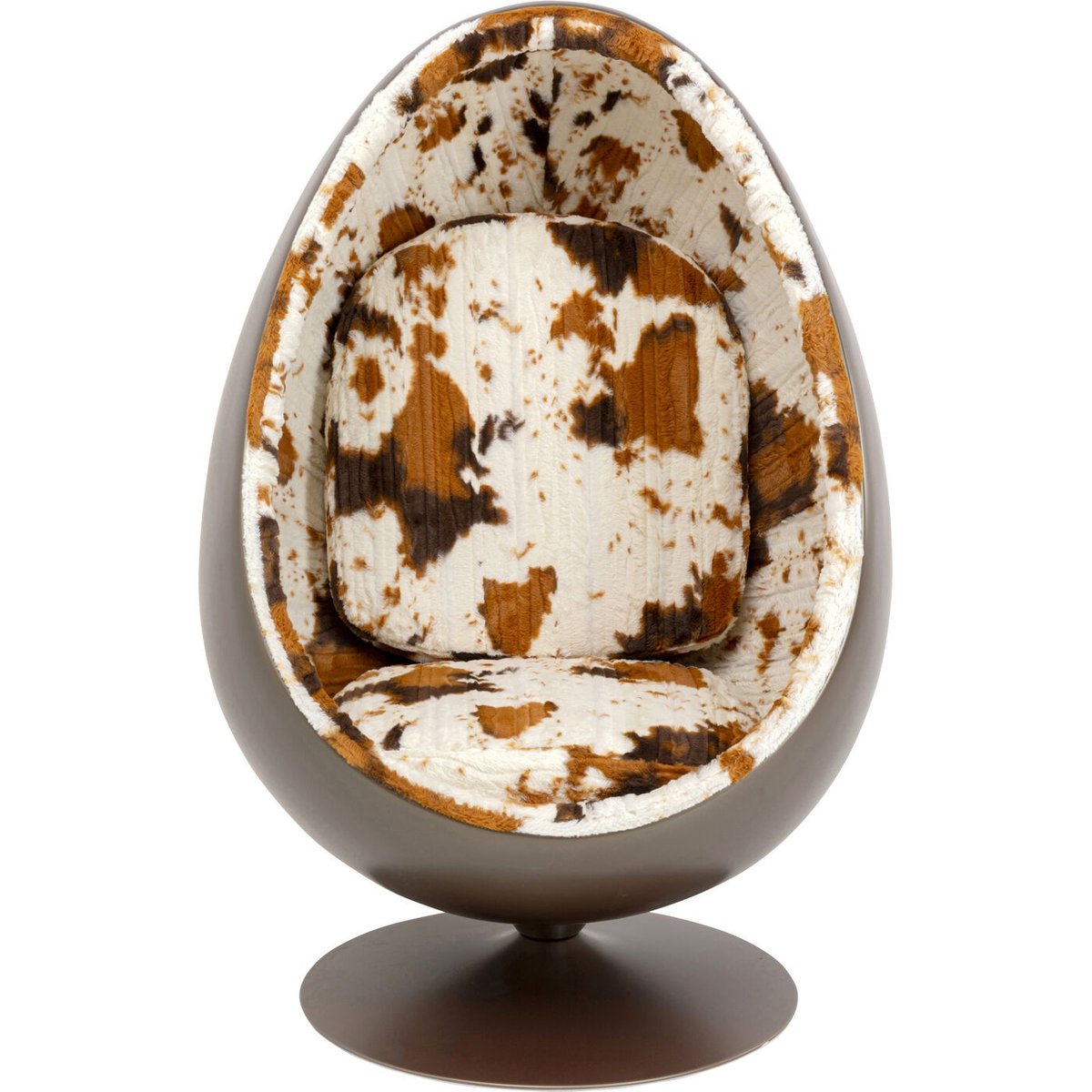 Fauteuil pivotant imprimé vache, EYE BALL marron, KARE DESIGN