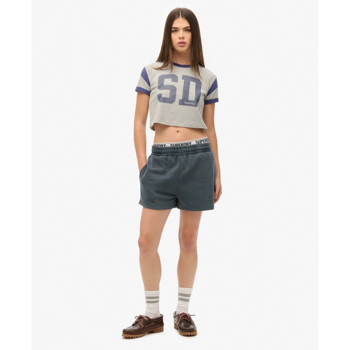 Short de survêtement délavé Vintage bleu marine éclipse, SUPERDRY
