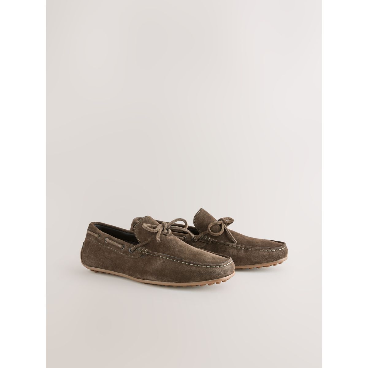 Chaussures en daim avec nœud sur le devant vert kaki, NEXT