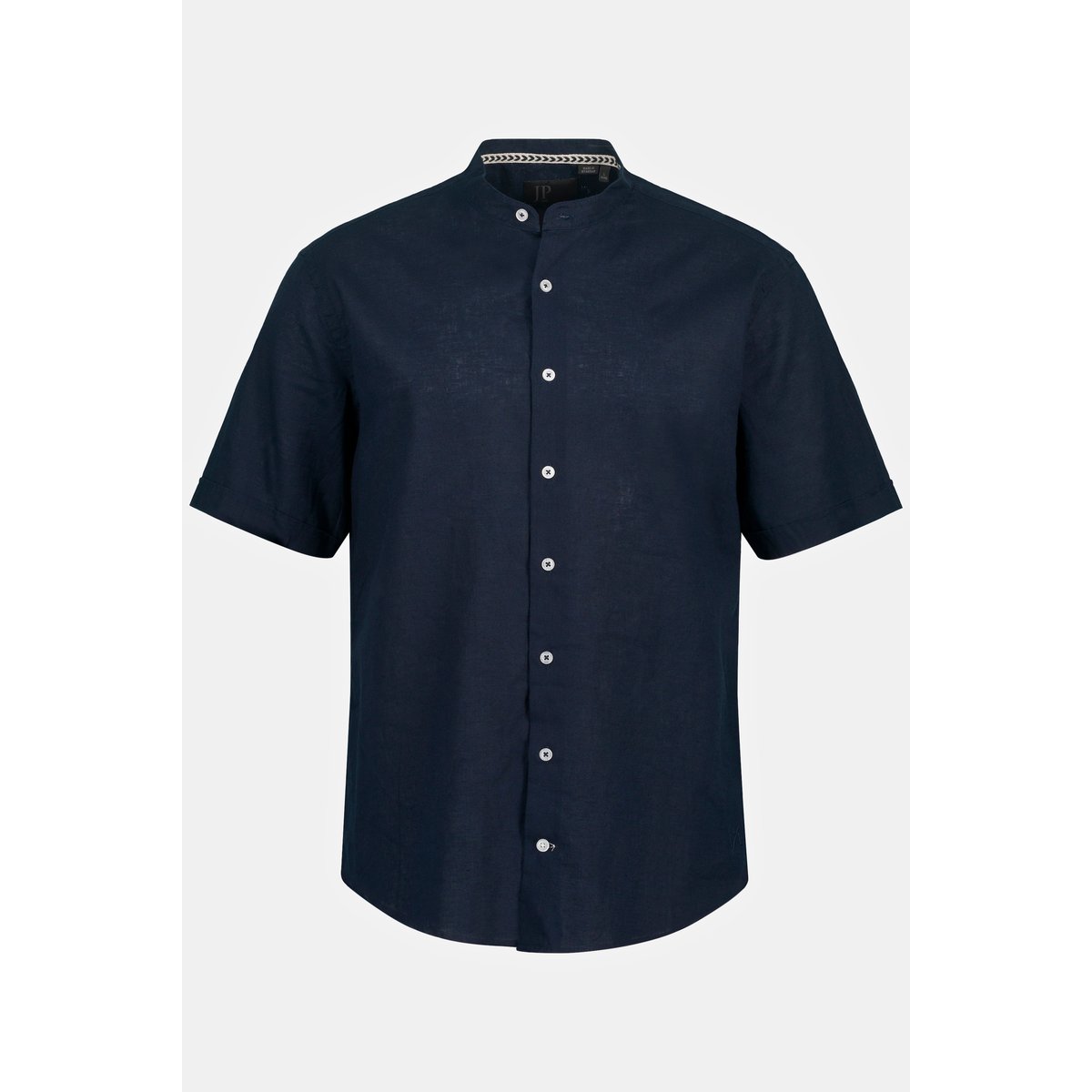 Chemise en lin mélangé bleu marine, JP1880
