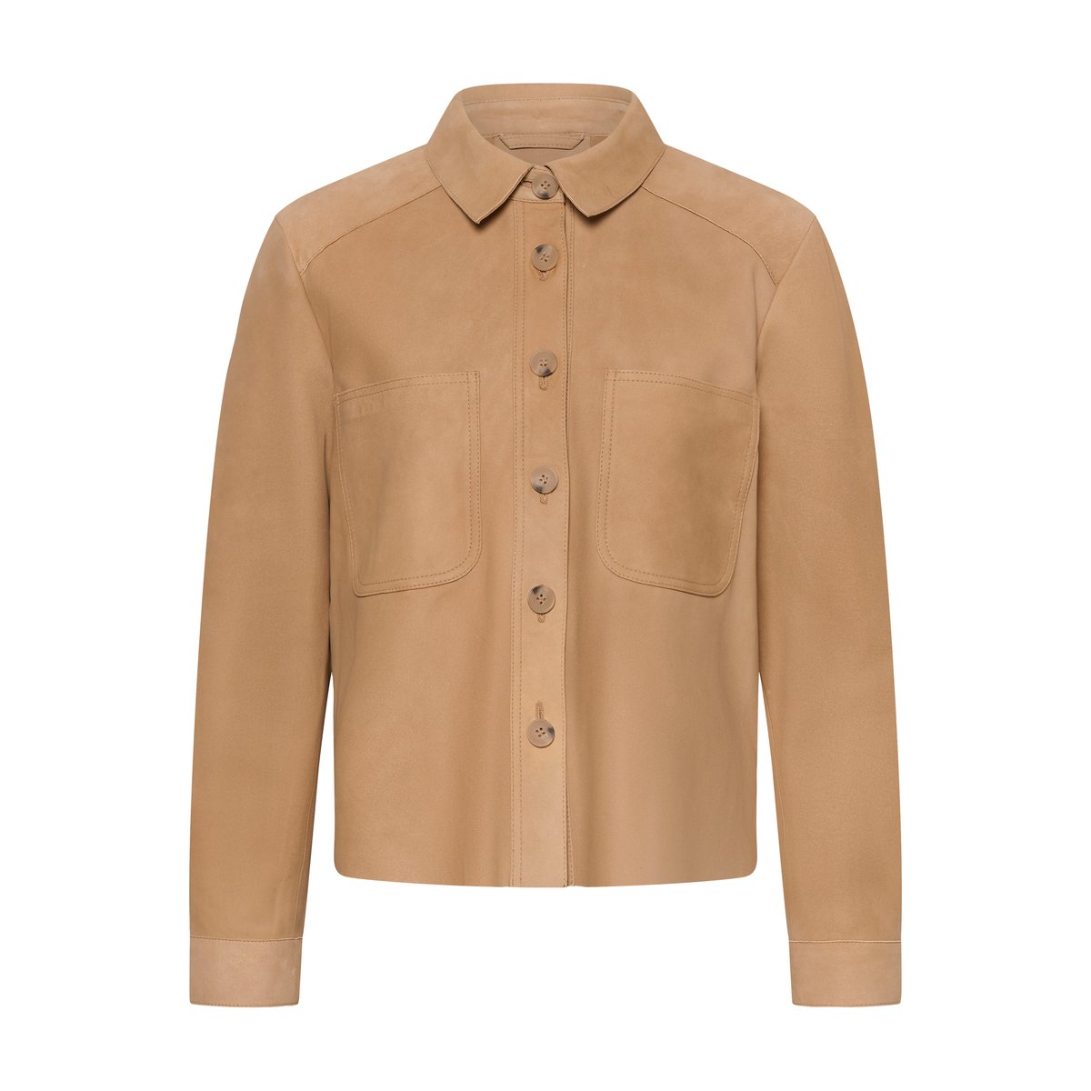 Chemise en cuir marron tiger's eye, SOAKED IN LUXURY