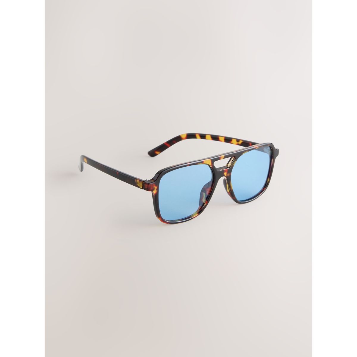 Lunettes de soleil carrées écaille de tortue bleue, NEXT