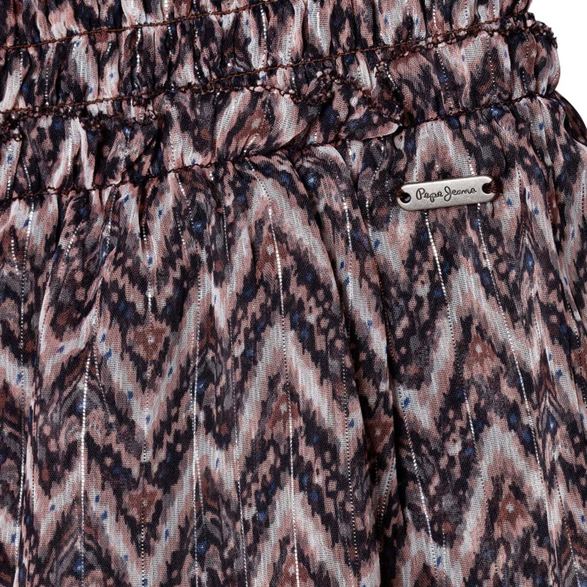 Jupe Courte En Chiffon À Imprimé Fantaisie gris cendre, PEPE JEANS