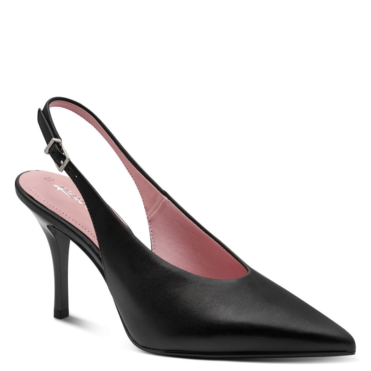 escarpin en cuir noir cuir, TAMARIS