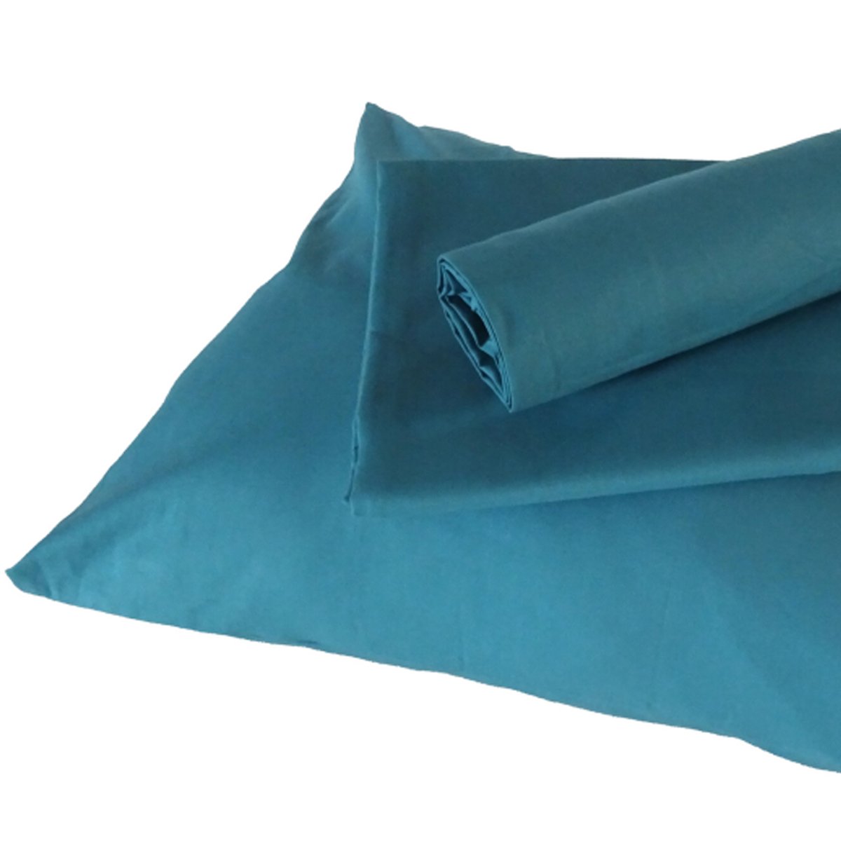 Housse de couette enfant uni bleu paon, TRADILINGE