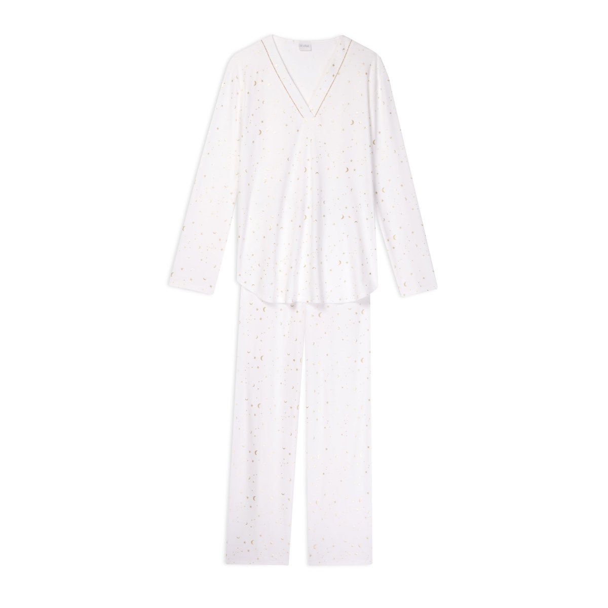 Pyjama en coton LUNA 102 ecru, LE CHAT