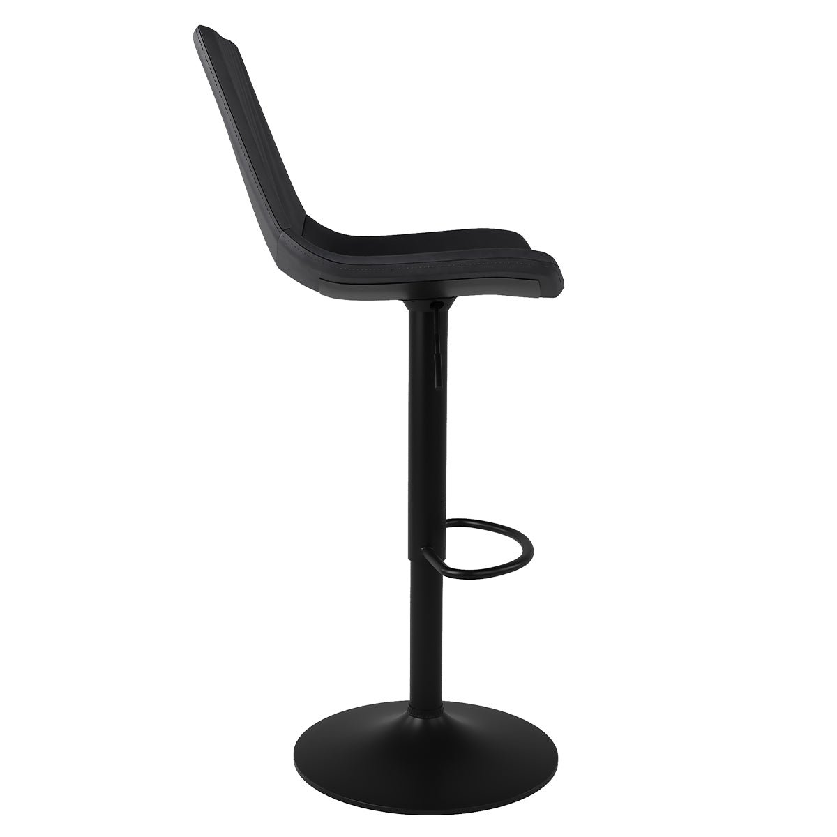 Lot de 2 chaises de bar réglables 62,5/83 cm en cuir synthétique - KILLI gris foncé, MAISON PAVANE