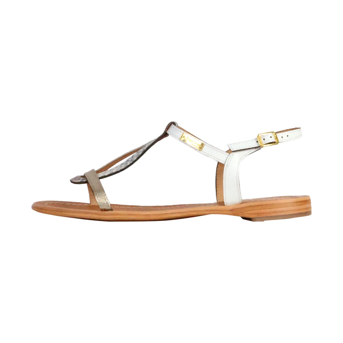 Sandales plates en cuir à brides HAMAT blanc multi, LES TROPEZIENNES PAR M.BELARBI