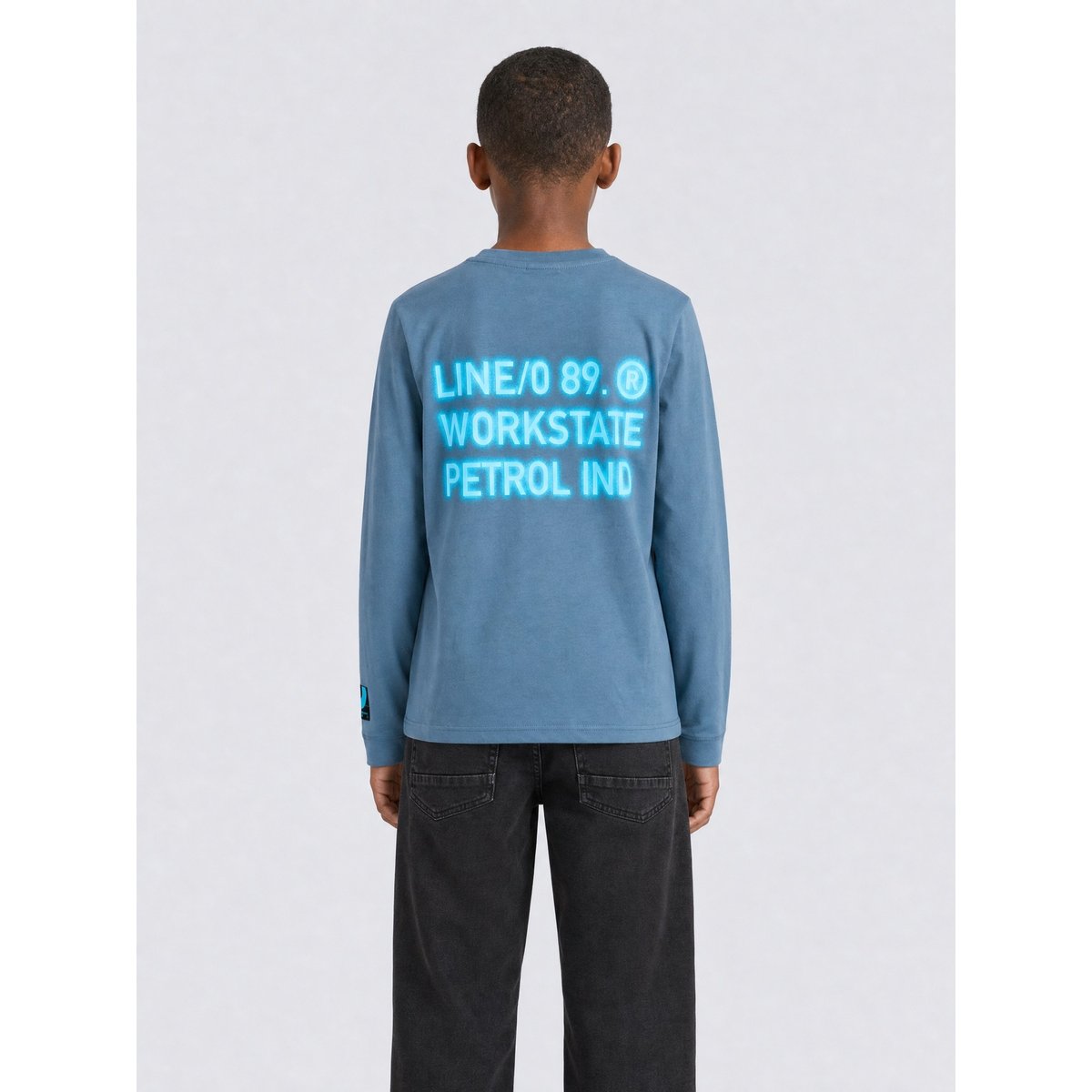 T-shirt imprimé à manches longues ironlake bleu storm blue, PETROL INDUSTRIES