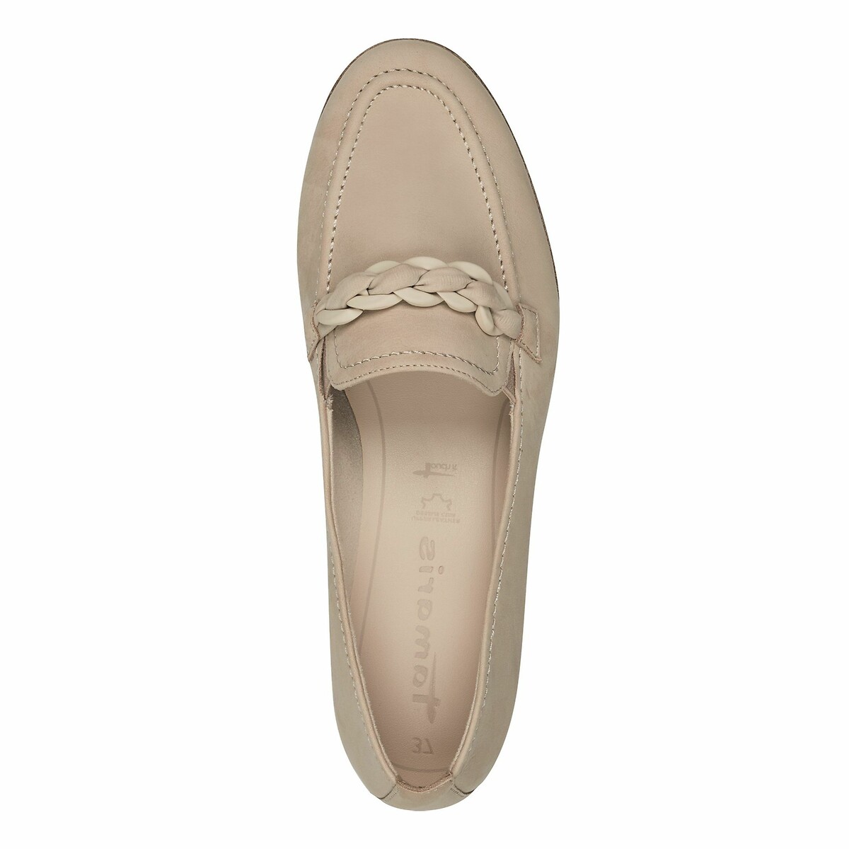 Mocassins en cuir taupe, TAMARIS