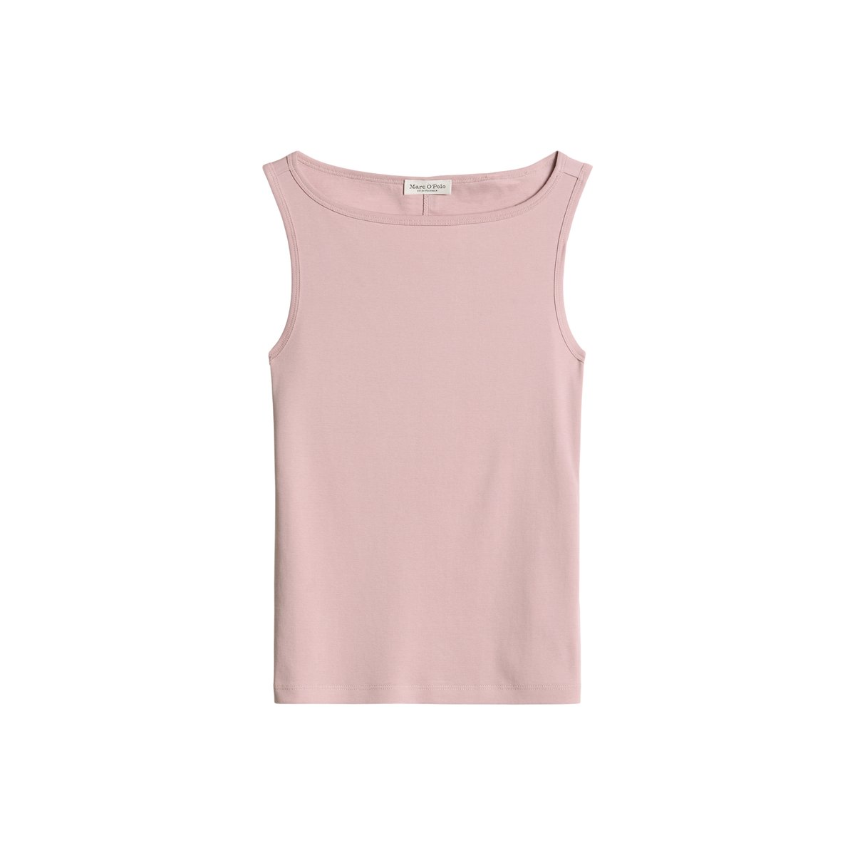 Débardeur regular en jersey de coton organique rib rose pale, MARC O'POLO