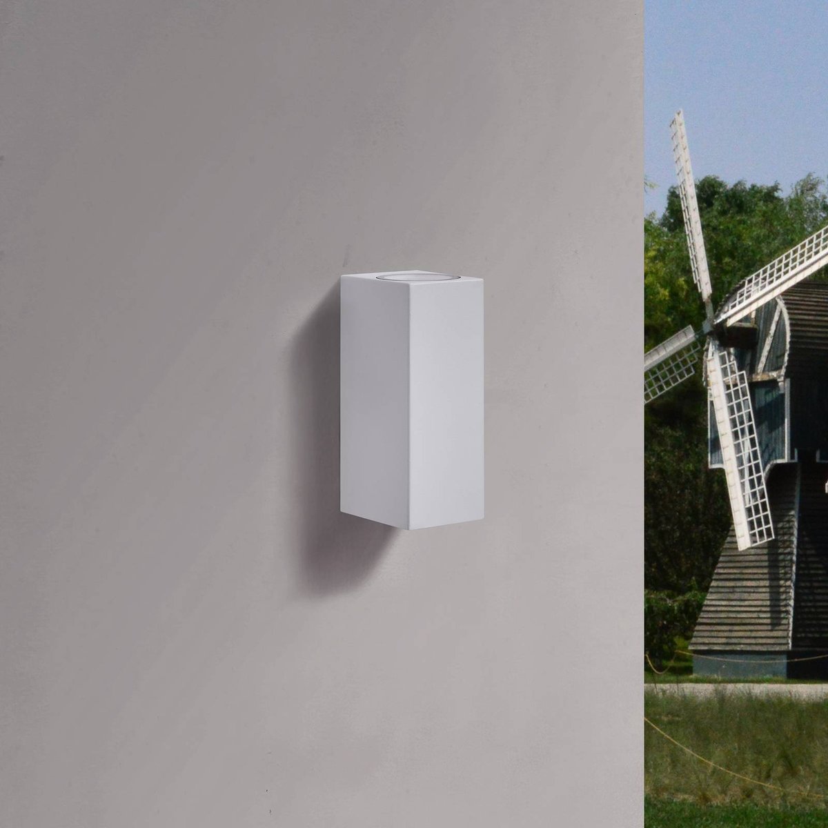 Applique extérieure en aluminium moderne blanc, PRIOS