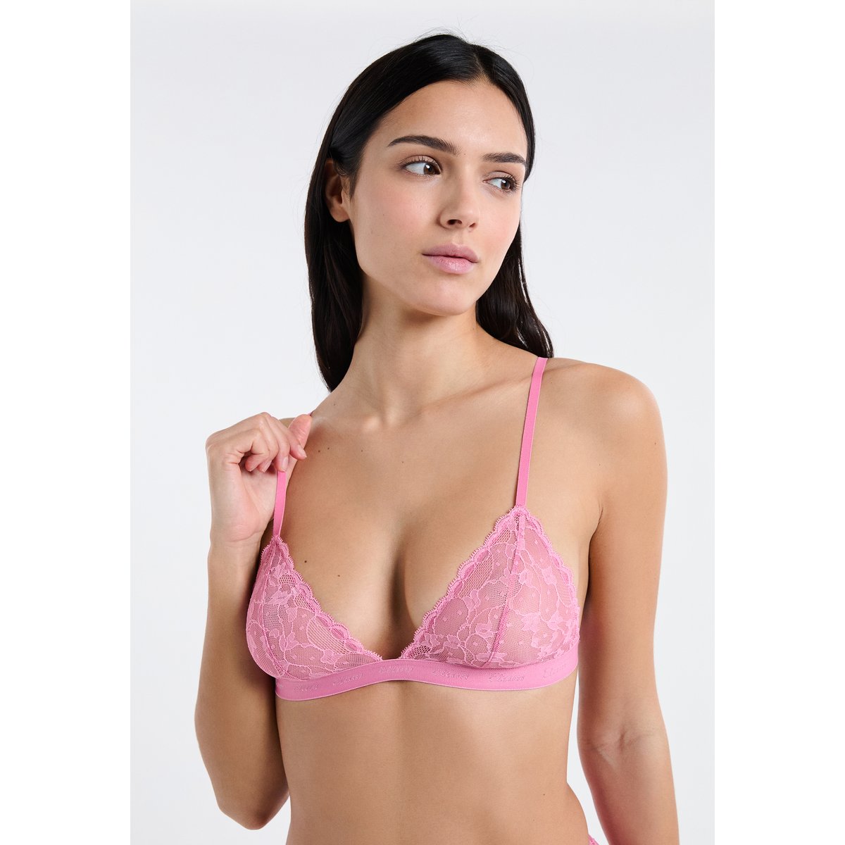 Soutien-gorge triangle en dentelle FOLIE rose, ETAM