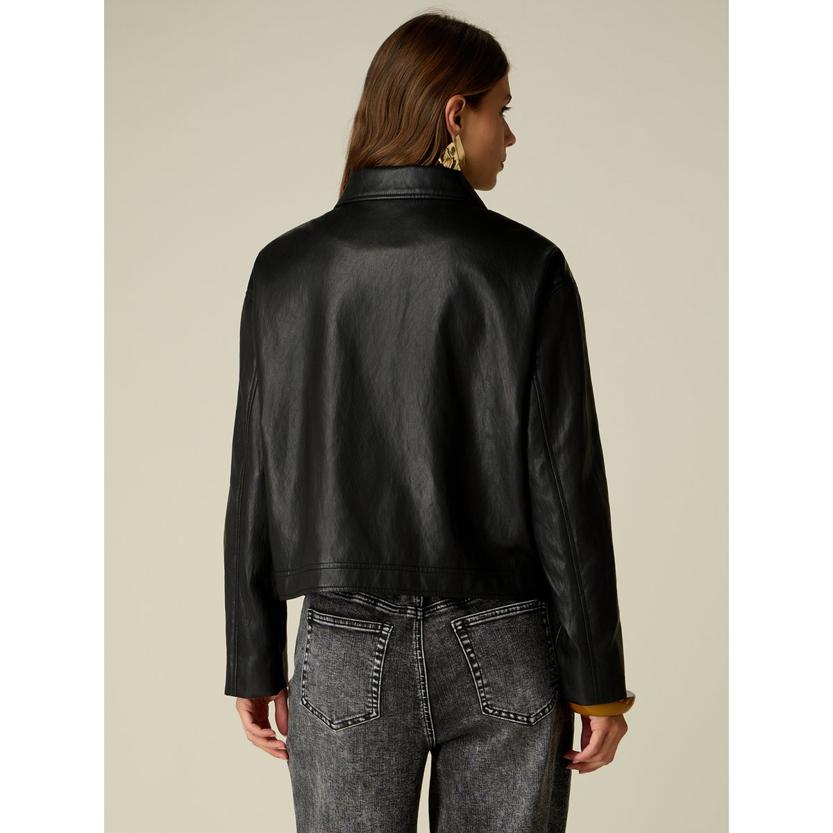 Blouson avec col chemise noir, OLTRE