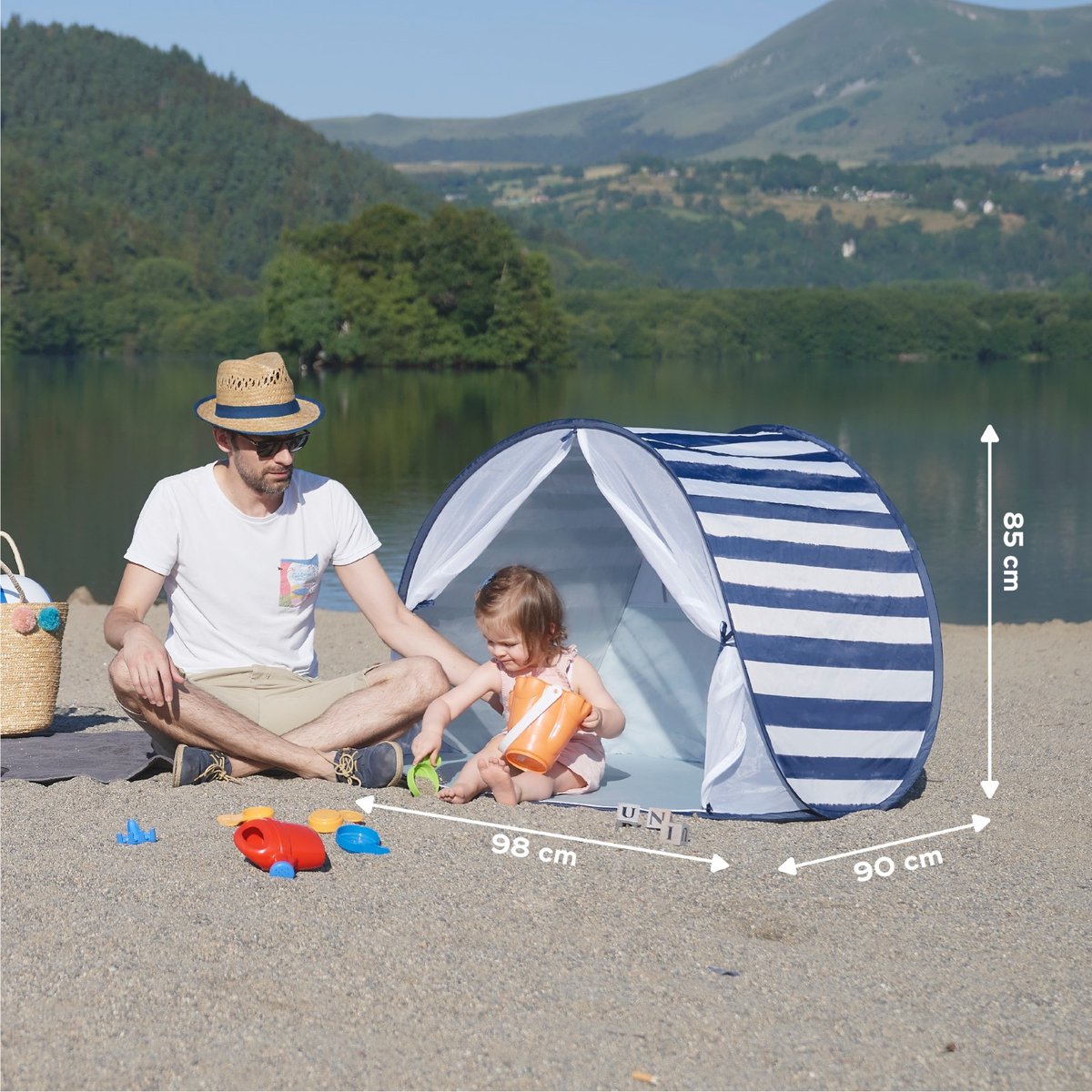 Tente protection uv haute protection 50 bleu foncé, BABYMOOV
