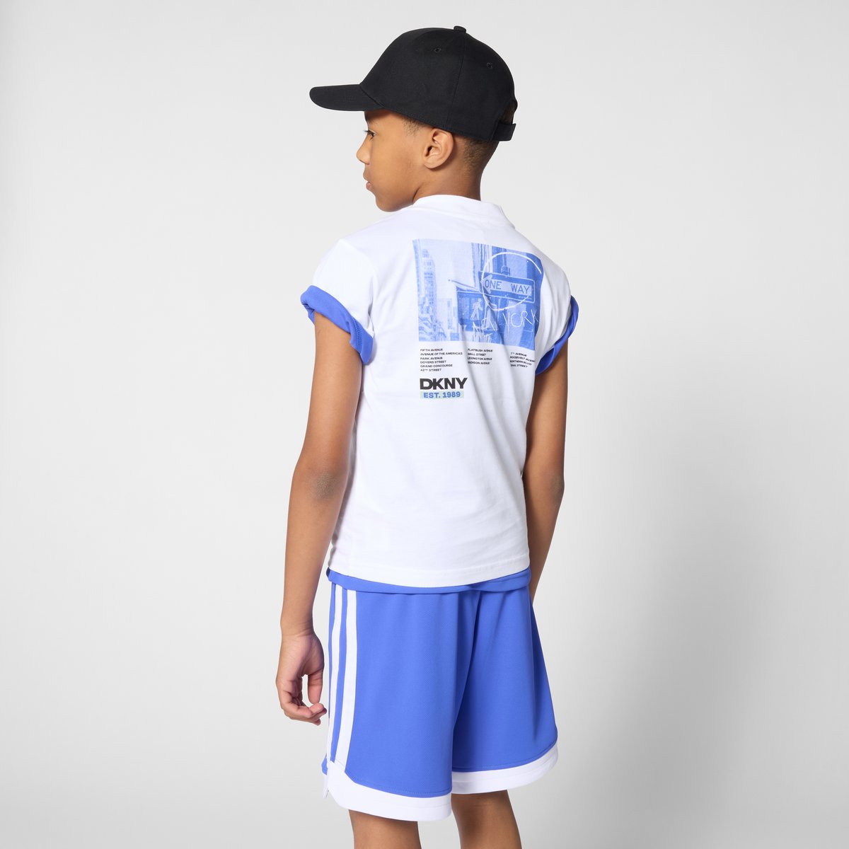 Short long bleu fanion, DKNY