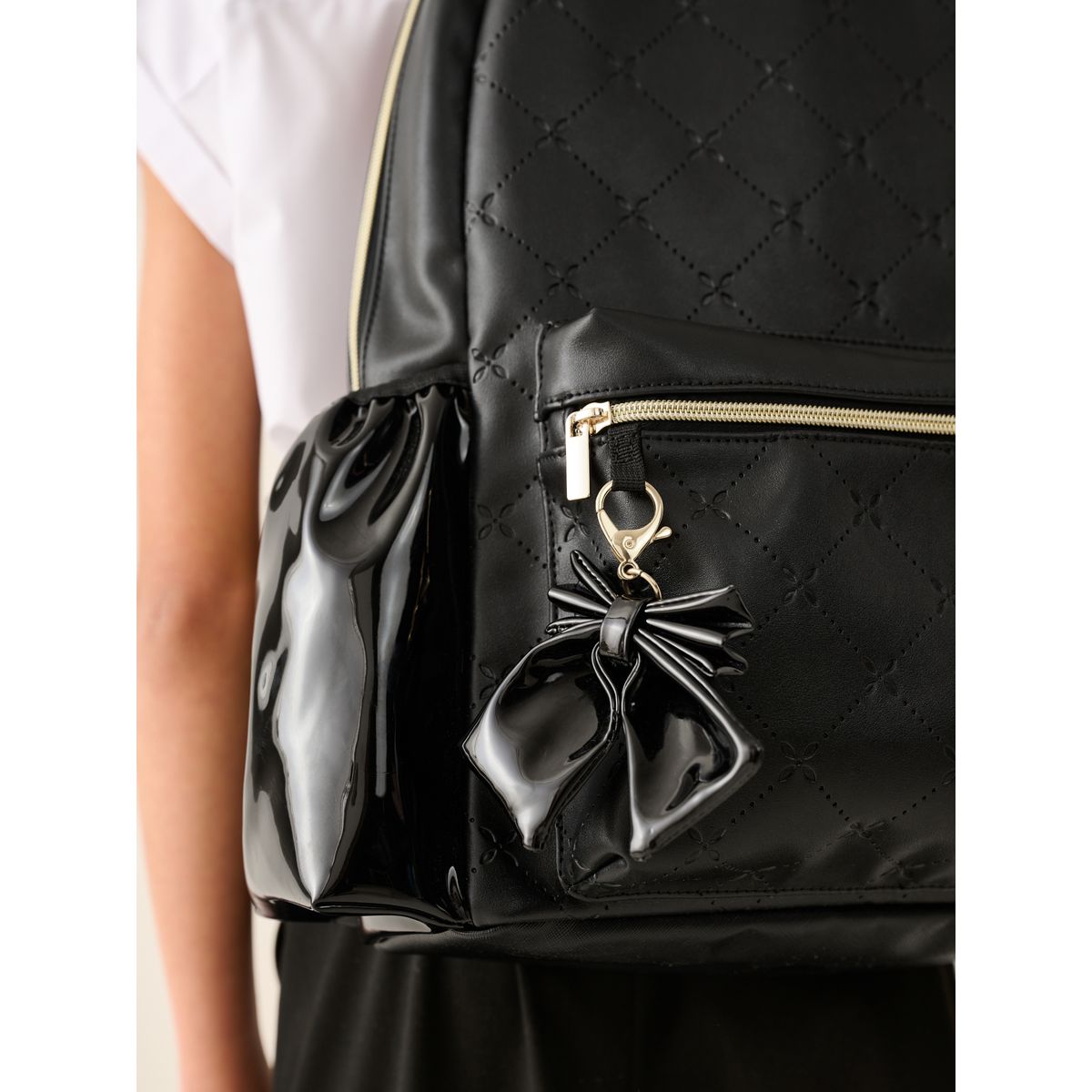 Sac à dos en pu avec nœud détail du nœud noir, NEXT