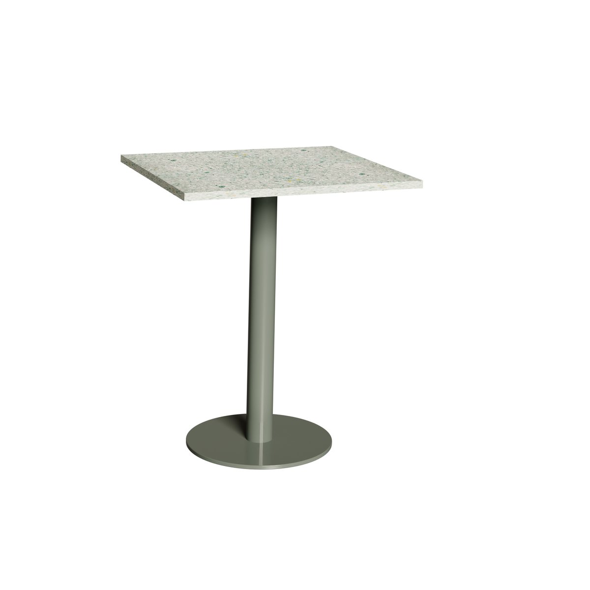Table à manger en plastique recyclé carré vert, LES GAMBETTES