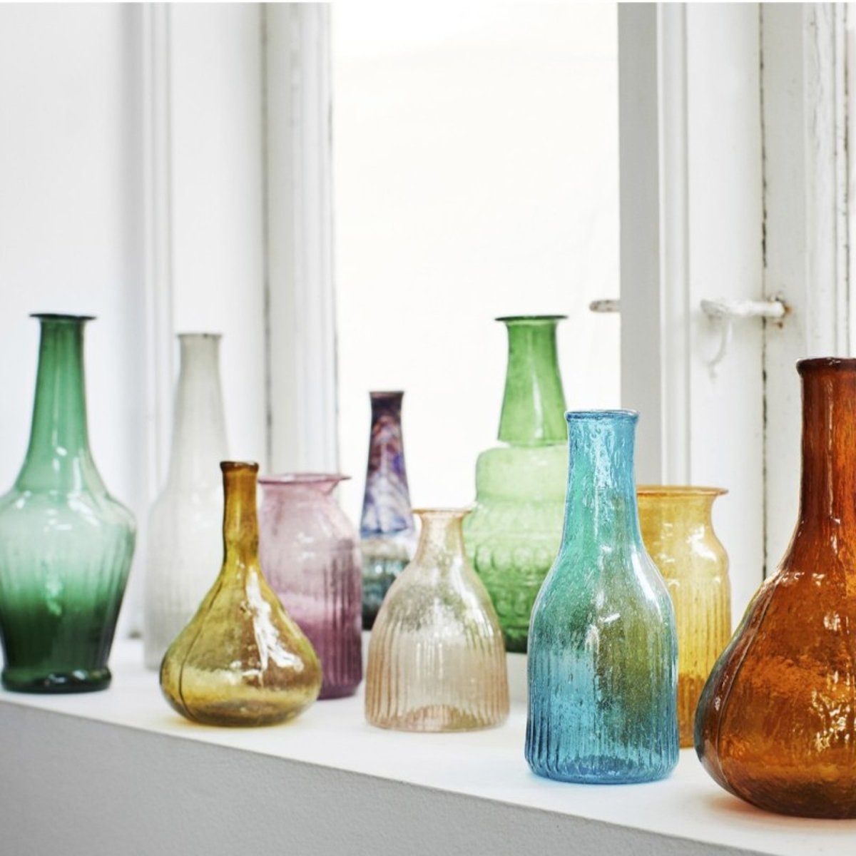 Vase soliflore verre recyclé vert anis, MADAM STOLTZ