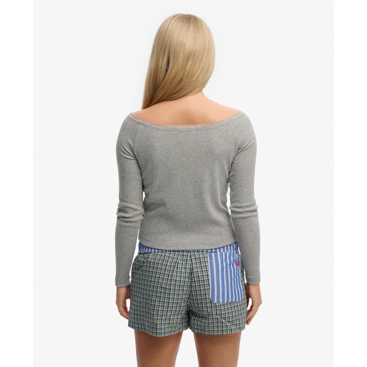 Top Manches Longues Athletic Essentials Dentelle gris chiné, SUPERDRY
