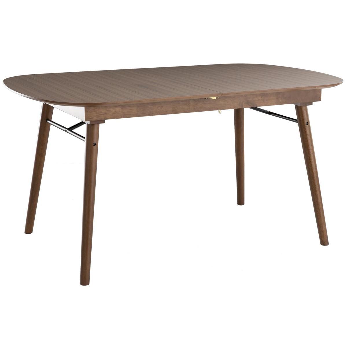 Table extensible rallonges intégrées rectangulaire L150-180 cm SHELDON noyer, MILIBOO