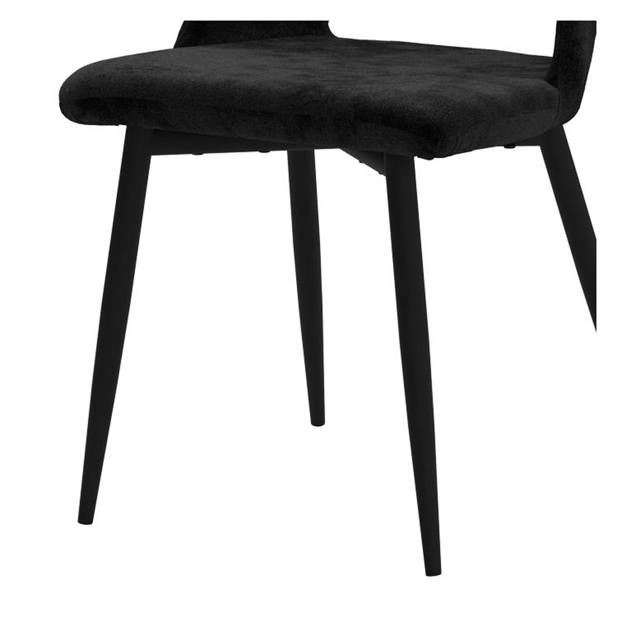 Lot de 2 chaises en velours et pieds en métal - PÉNÉLOPE noir, MAISON PAVANE