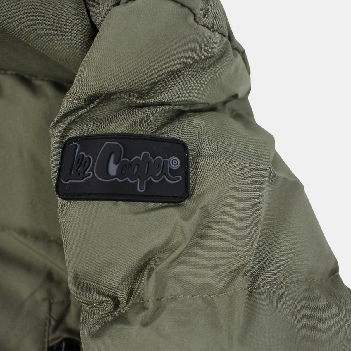Doudoune longue zippée à capuche COCOON vert kaki, LEE COOPER