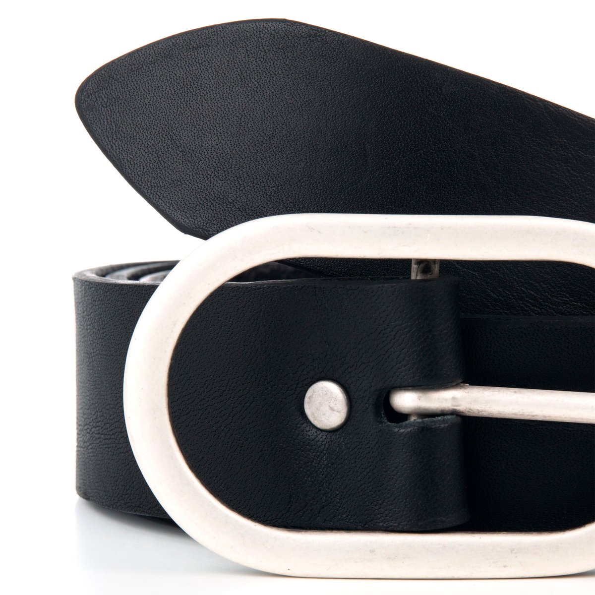 Ceinture large cuir lisse noir, JULES & JENN