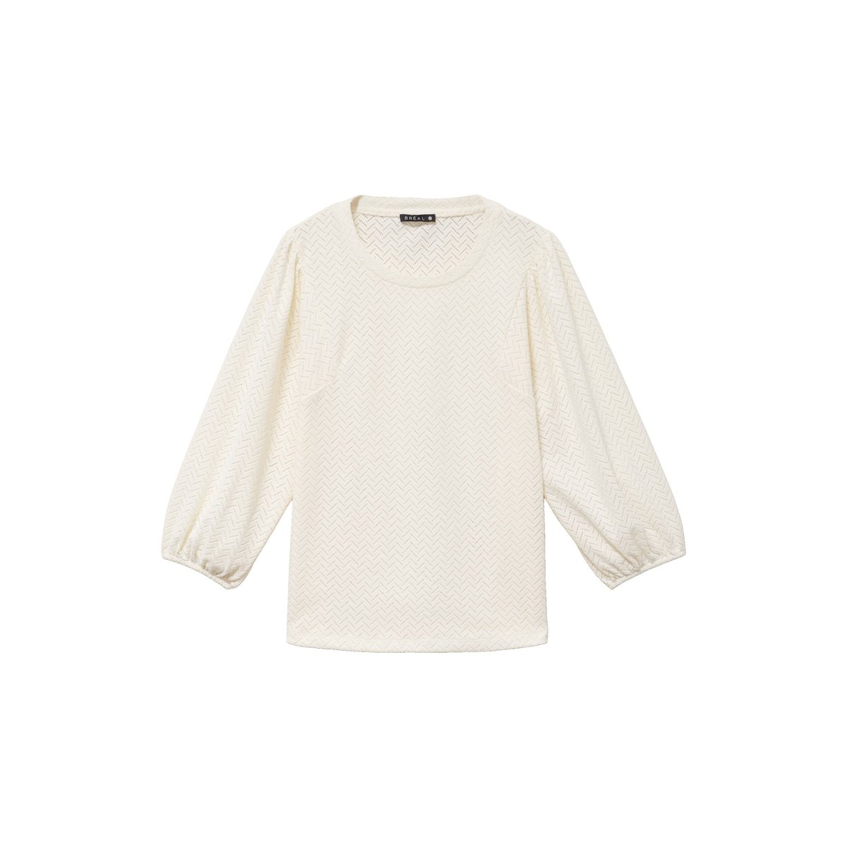 Blouse droite col rond manches 3/4 ecru, BREAL