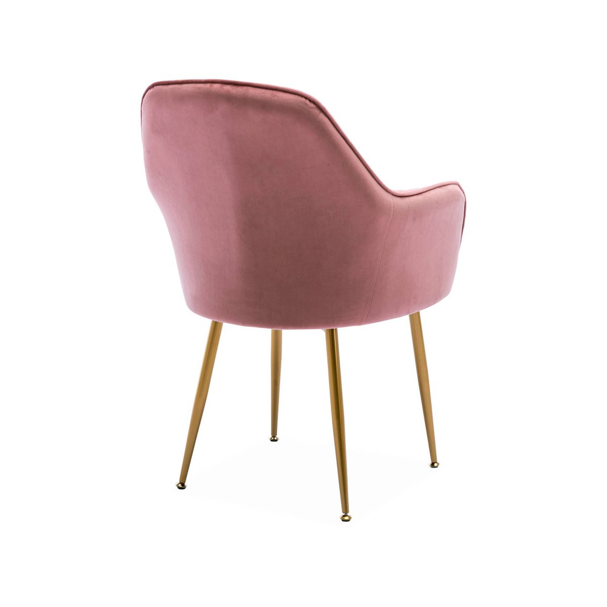 Fauteuil velours et pieds métal (lot de 4) SHELLA vieux rose, SWEEEK
