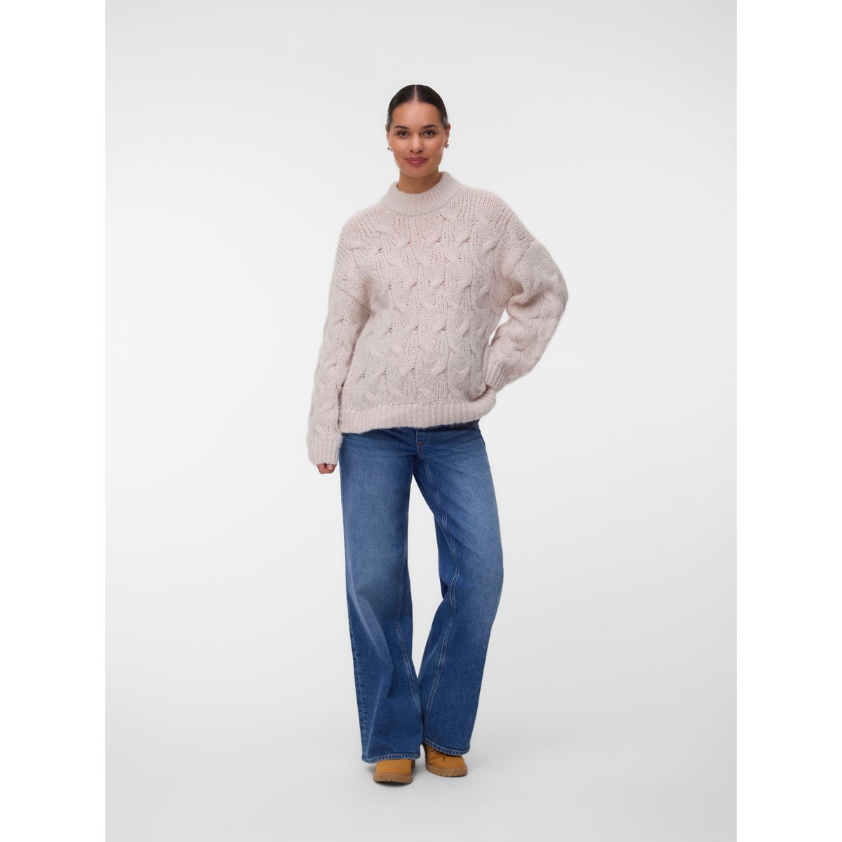 Pull En Maille oatmeal, VERO MODA
