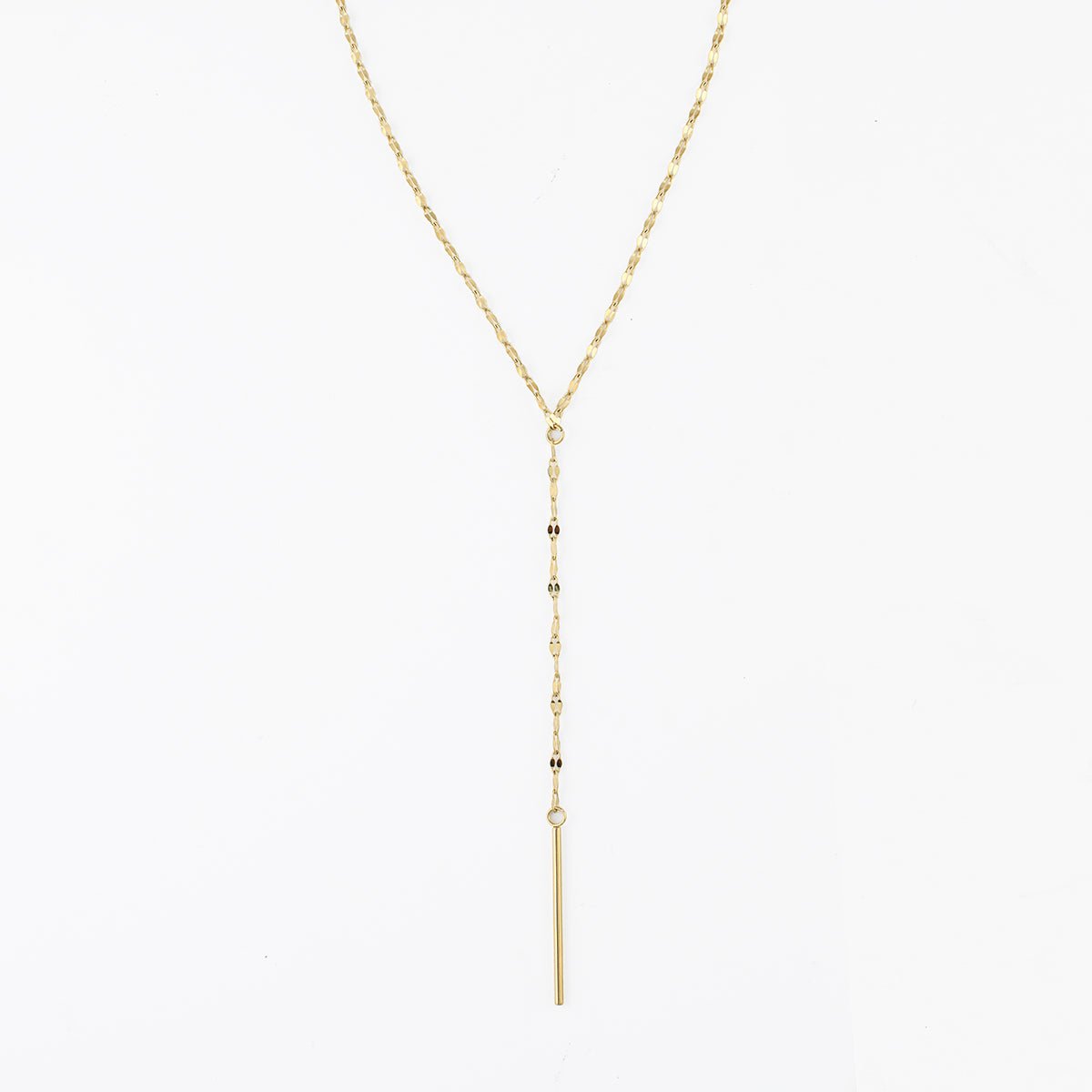 Collier Y chaîne fine acier inoxydable doré, BALABOOSTE